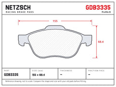 NETZSCH GDB3335 brake pad drawing