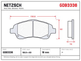 NETZSCH GDB3336 brake pad drawing, 19 mm thick