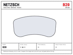 NETZSCH Brembo B29 brake pad drawing, 25 mm thick