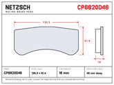 NETZSCH AP Racing CP6820D46 brake pad drawing, 16 mm thick