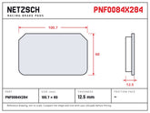 NETZSCH Alcon PNF0084X284 brake pad drawing, 12.5 mm thick
