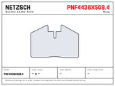 NETZSCH Alcon PNF4436X508.4 brake pad drawing, 18 mm thick