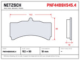 NETZSCH Alcon PNF4489X545.4 brake pad drawing, 18 mm thick