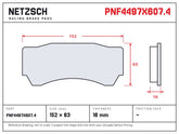NETZSCH Alcon PNF4497X607.4 brake pad drawing, 16 mm thick