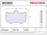 NETZSCH Alcon PNP4417X550 brake pad drawing, 16 mm thick