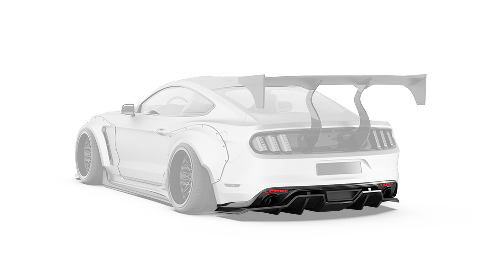Robot "STORM" Rear Diffuser For Ford Mustang S550.1 S550.2 GT EcoBoost V6 Carbon Fiber or FRP