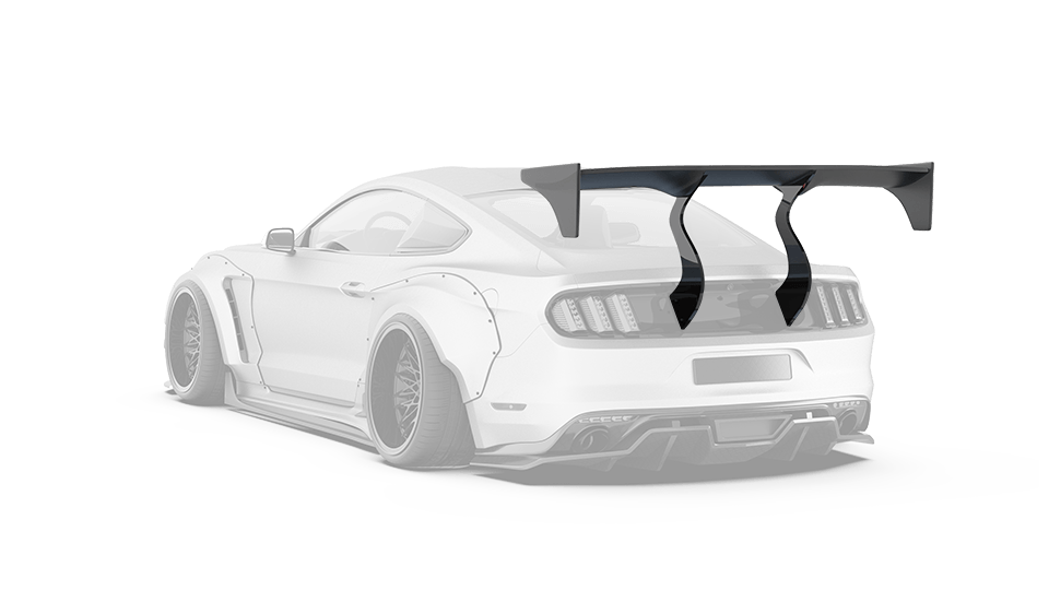 Robot "STORM" GT Wing For Ford Mustang S550.1 S550.2 GT EcoBoost V6 Carbon Fiber or FRP
