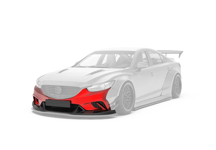 Robot Mazda 6 Front Bumper & Front Lip Splitter 2014-2017 FRP Carbon Fiber