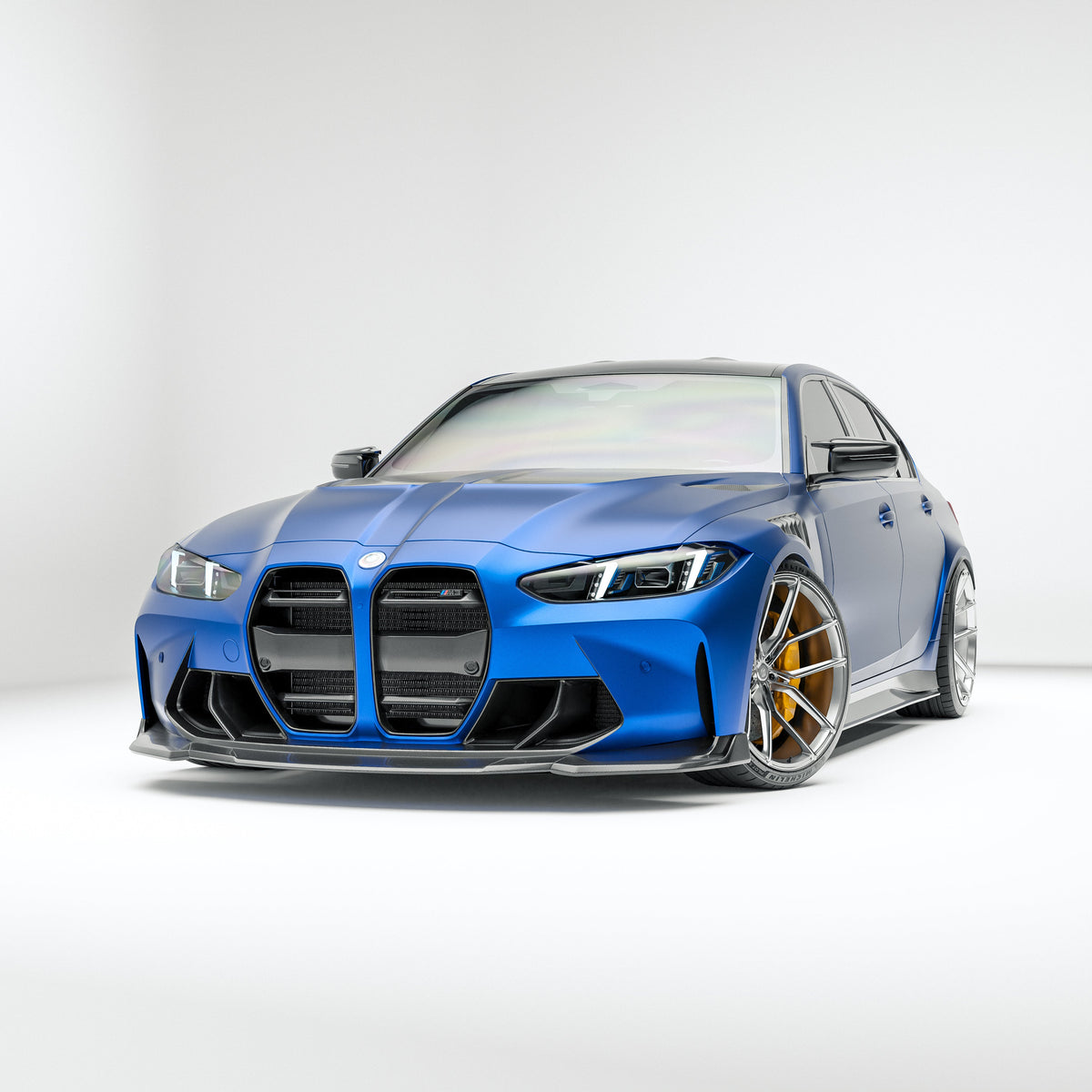 شفة أمامية من ألياف الكربون لسيارة BMW M3 G80