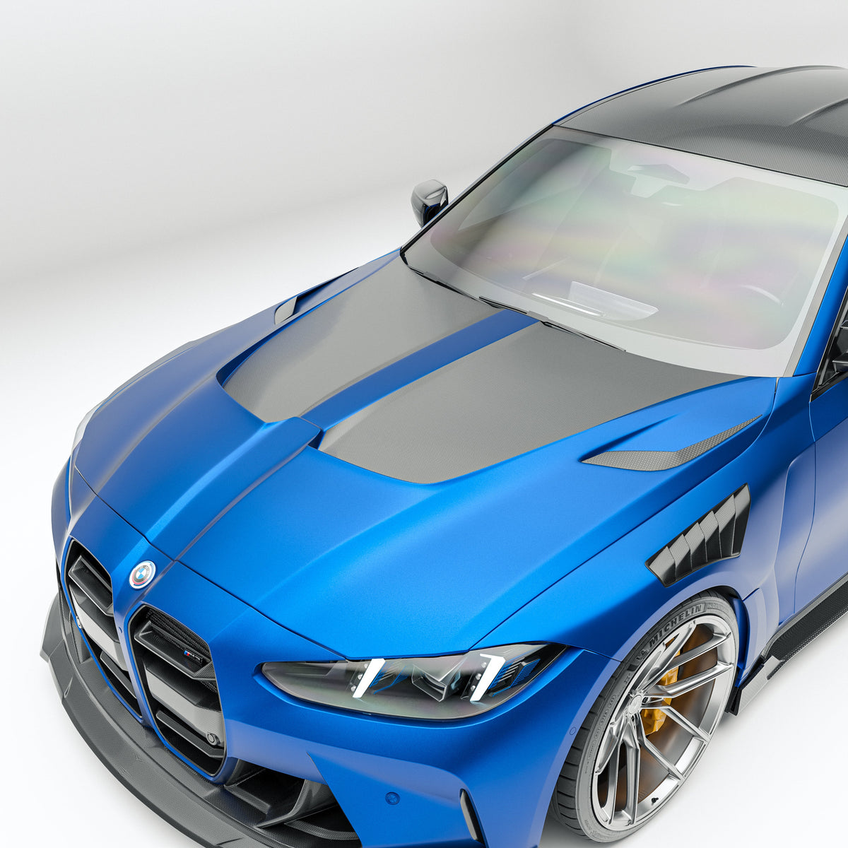 غطاء محرك السيارة من ألياف الكربون لسيارة BMW M3 G80