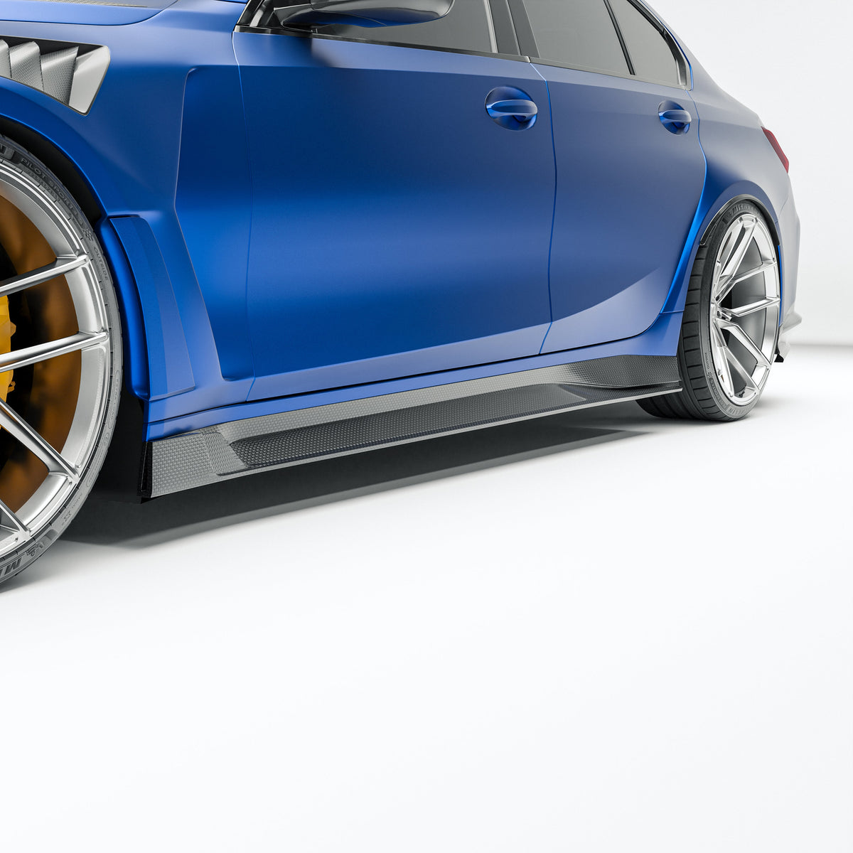 تنانير جانبية من ألياف الكربون لسيارة BMW M3 G80