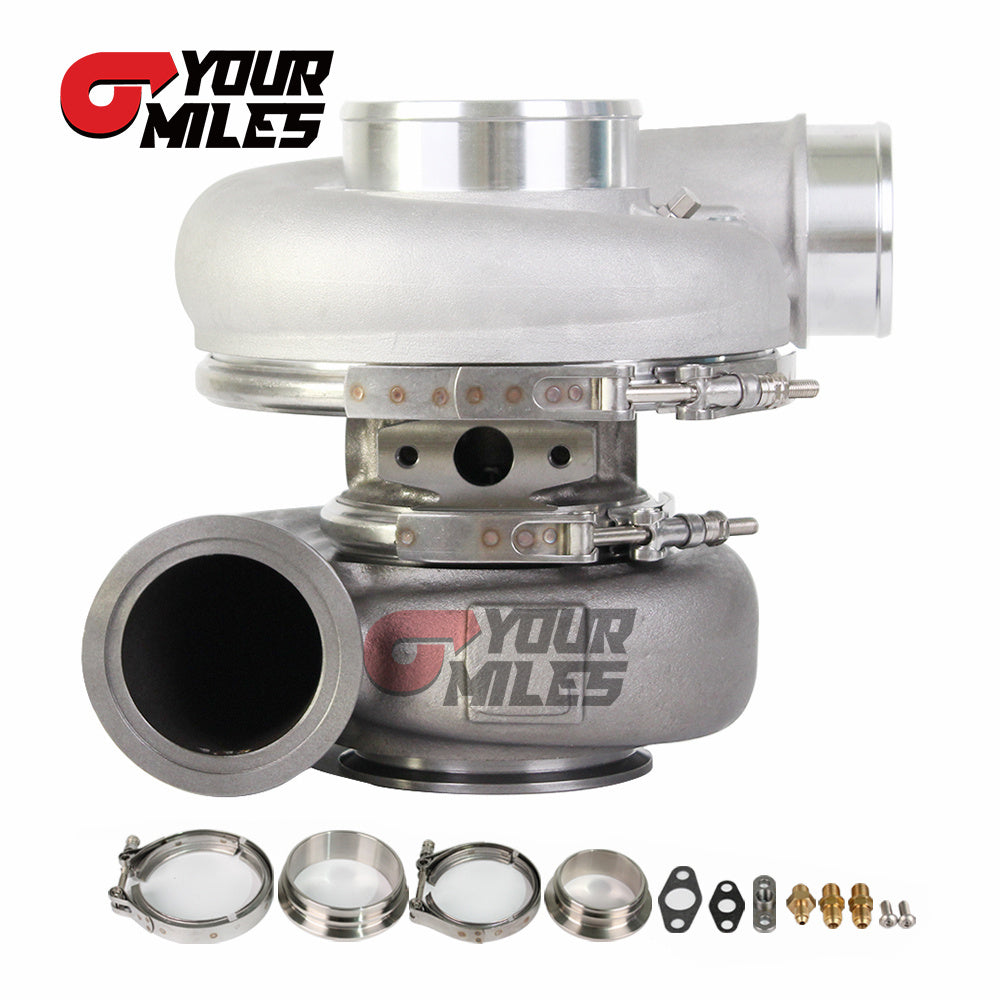 Yourmiles G42-1200 Compact Dual Ball Bearing System TurboCharger Point Milled Wheel T4 1.15/1.25 0.85/1.01/1.15/1.28 Dual V-band Housing