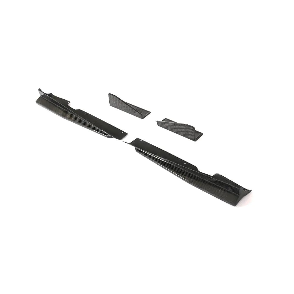 Carbon Fiber Side Skirts Extensions Lips For Audi TTS TTRS TT SLine 2015 - 2018 Car Bodykit Bumper Splitters