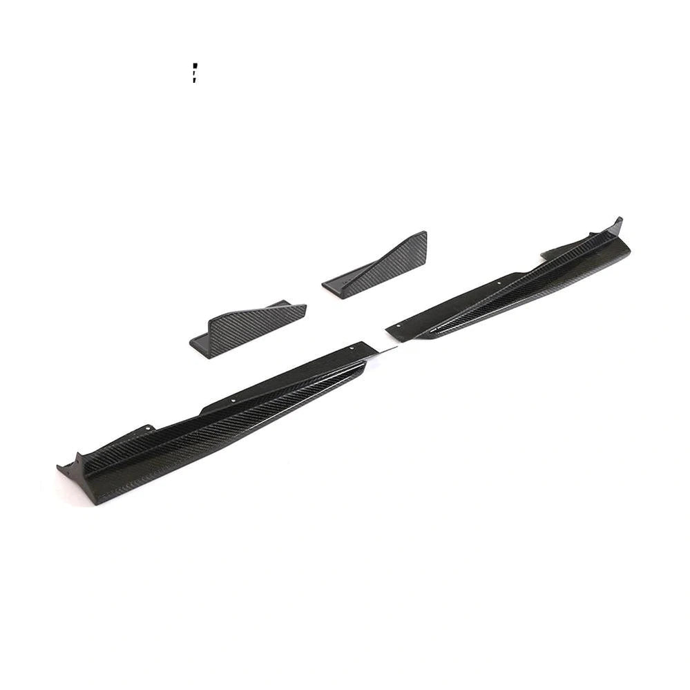 Carbon Fiber Side Skirts Extensions Lips For Audi TTS TTRS TT SLine 2015 - 2018 Car Bodykit Bumper Splitters