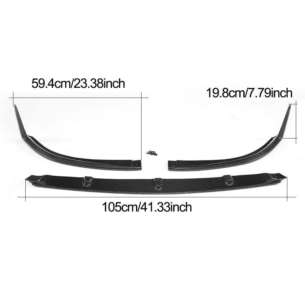 Front Bumper Lip Spoiler Splitters for Mercedes-Benz C Class W205 C205 C63 AMG Coupe 2 Door 2015 - 2019 Carbon Fiber and FRP