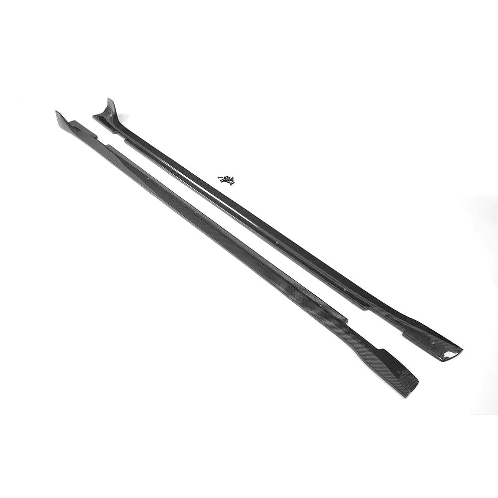 Carbon Fiber Side Skirts Extesion Lips Bumper Aprons For Porsche Panamera Base GTS Turbo S Hatchback 4 Door 2014 - 2016