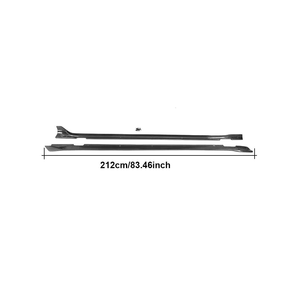 Carbon Fiber Side Skirts Extesion Lips Bumper Aprons For Porsche Panamera Base GTS Turbo S Hatchback 4 Door 2014 - 2016