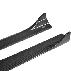 Carbon Fiber Black Auto Car Side Skirts Extension Lip Apron Side Body Kits for Audi A3 Sline S3 Sedan 4-Door 2014 - 2017
