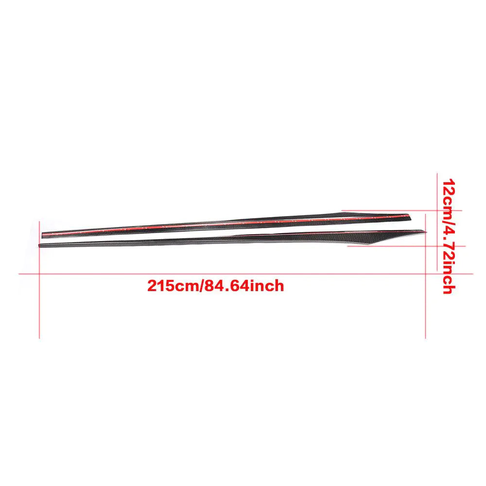 Carbon Fiber Black Side Skirt Extensions Lip for BMW 6 Series F06 F12 F13 M Tech M Sport 4 Door 2012 - 2018 Body Apron