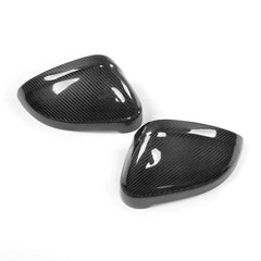 Carbon Fiber Rear view Mirrors Caps Covers Replacement Style for AUDI A4 B9 2017 without side lane assist hole Car Styling