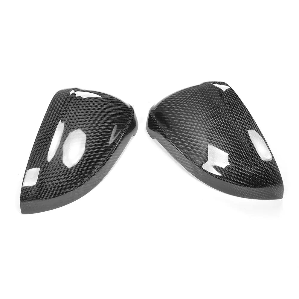 Carbon Fiber Rear view Mirrors Caps Covers Replacement Style for AUDI A4 B9 2017 without side lane assist hole Car Styling