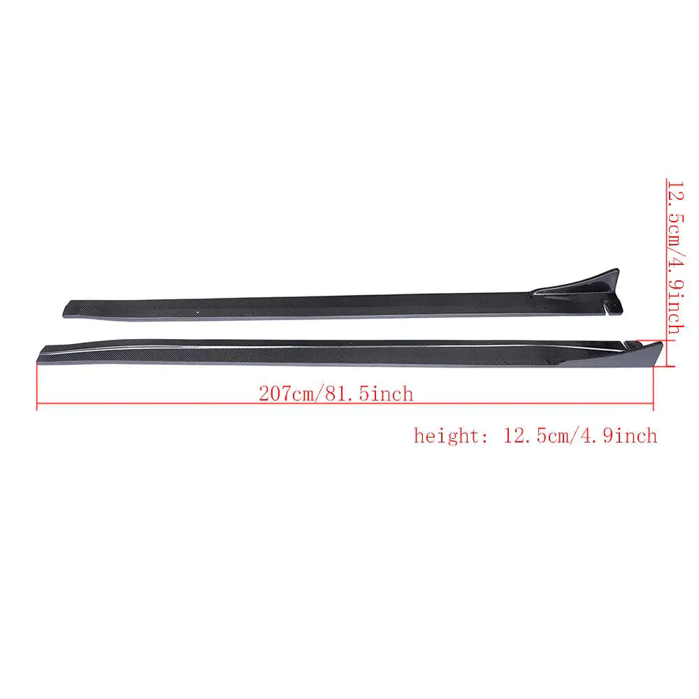 Carbon Fiber Car Side Skirt Skirts Extension Lip for Infiniti G37 G37S 4 Door Base Sedan Sport 2009 - 2013 Non Journey
