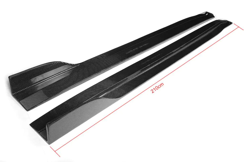 Carbon Fiber Car Side Skirts Extension Lip for Infiniti G37 2-Door Base Journey Coupe 2009 - 2013