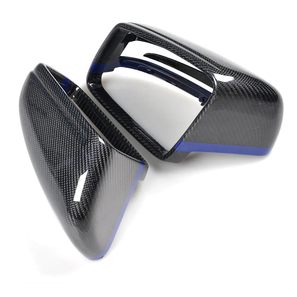 Blue W212 Carbon Fiber LED Side mirror cover For Mercedes E-Class W212 12-16
