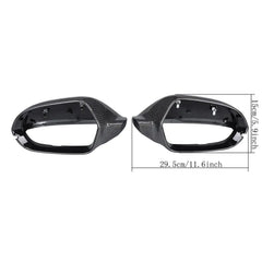 Carbon Fiber Replacement Style Car Side Mirror Cover Trim Caps Without Line Assist for Audi A6 S6 RS6 2013 - 2015