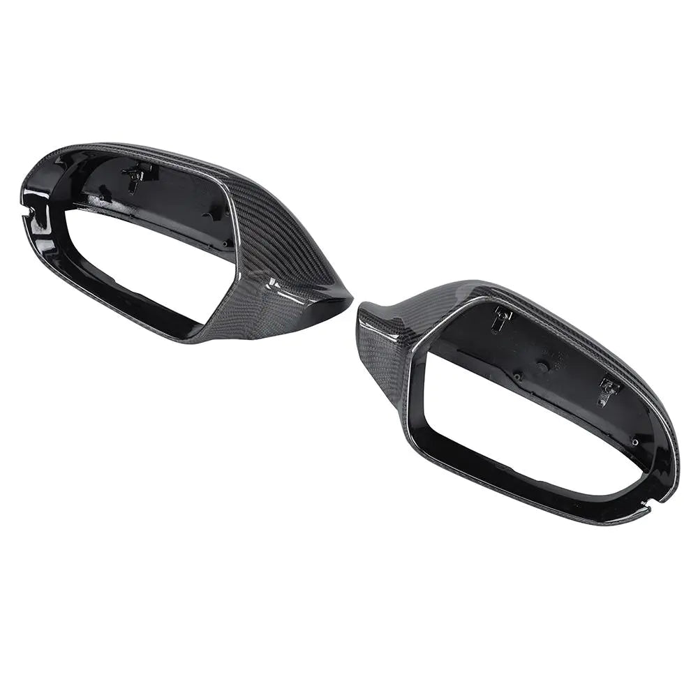 Carbon Fiber Replacement Style Car Side Mirror Cover Trim Caps Without Line Assist for Audi A6 S6 RS6 2013 - 2015