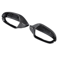 Carbon Fiber Replacement Style Car Side Mirror Cover Trim Caps Without Line Assist for Audi A6 S6 RS6 2013 - 2015