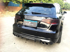 Carbon Fiber Rear Bumper Diffuser Fit for Audi A3 S Line Hatchback 2014-2015