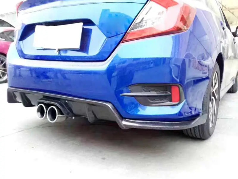 Car Carbon Fiber Rear Diffuser Lip Spoiler for Honda Civic X 10th 2016-2018