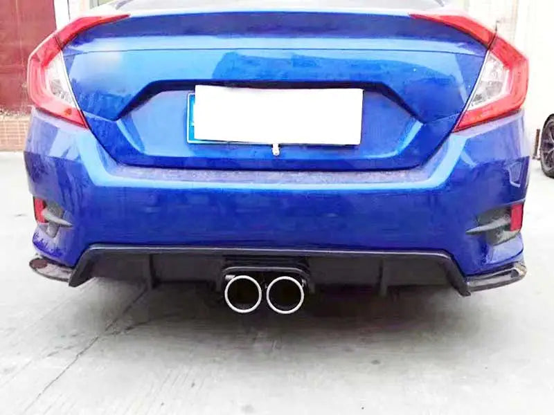 Car Carbon Fiber Rear Diffuser Lip Spoiler for Honda Civic X 10th 2016-2018