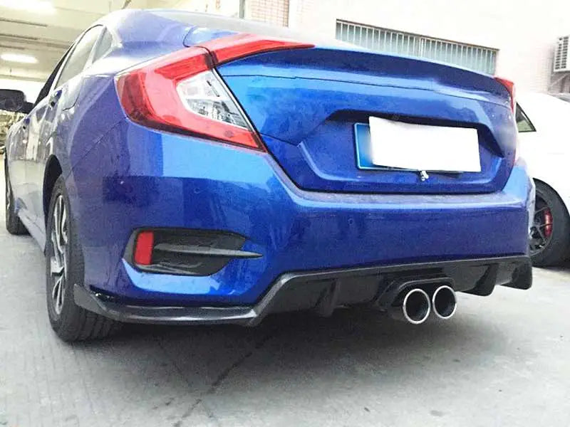 Car Carbon Fiber Rear Diffuser Lip Spoiler for Honda Civic X 10th 2016-2018