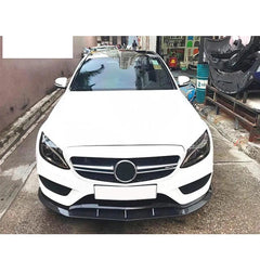 Carbon Fiber Front Bumper Lip Spoiler Guard for Mercedes-Benz C Class W205 Standard Sedan 2015 - 2019