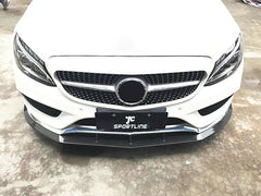 Carbon Fiber Front Bumper Lip Spoiler Guard for Mercedes-Benz C Class W205 Standard Sedan 2015 - 2019