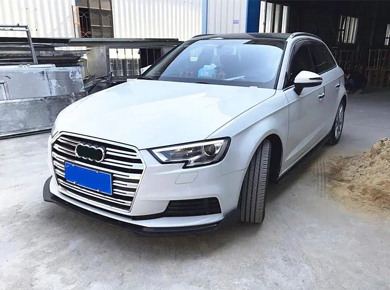 For Audi A3 Base Hatchback 17-20 Carbon Fiber Front Bumper Lip Spoiler Body Kit