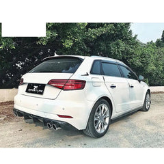 Fit for Audi A3 Hatchback 17-20 Side Skirts Extension Lip Body Kit Carbon Fiber