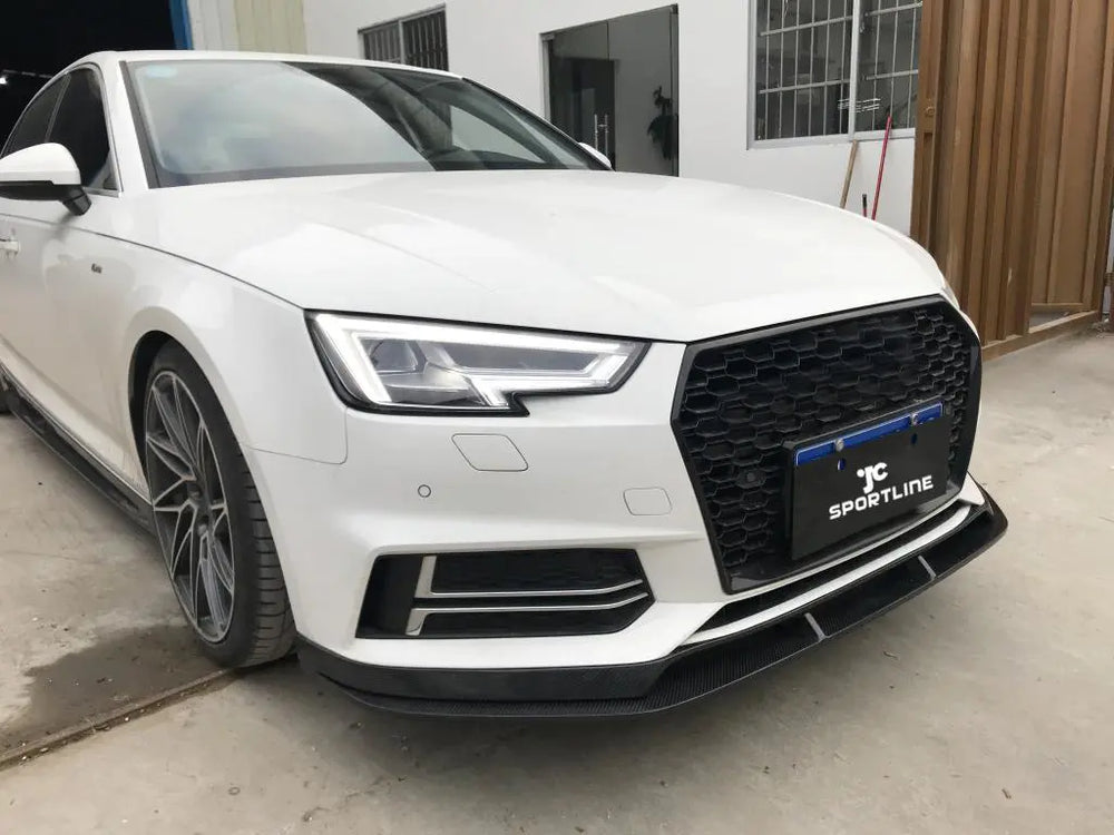 Carbon Fiber Front Bumper Lip for Audi A4 Quattro S4 Sedan 4-Door