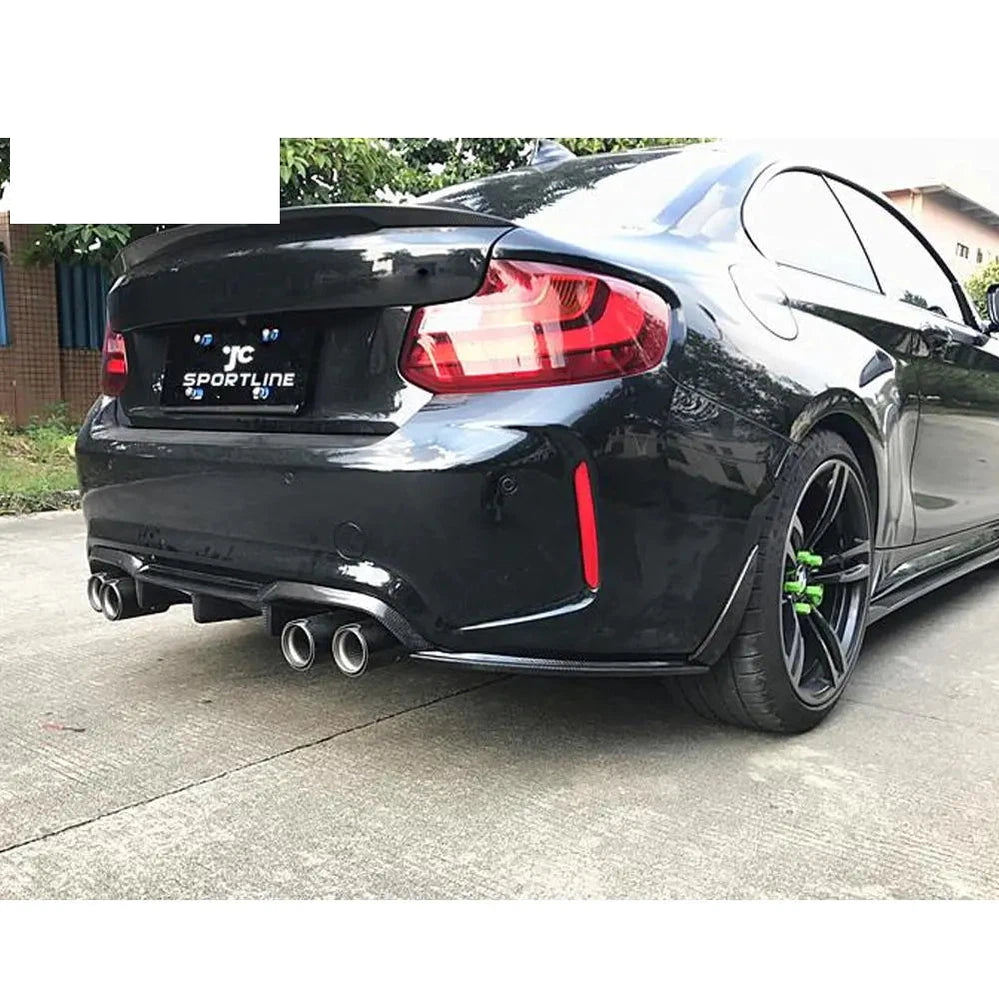 Rear Bumper Diffuser Spoiler Chin Fit For BMW M2 Coupe 2016-2020 Carbon Fiber