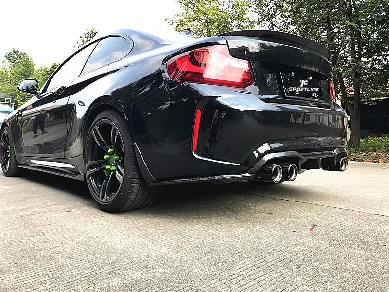 Rear Bumper Diffuser Spoiler Chin Fit For BMW M2 Coupe 2016-2020 Carbon Fiber