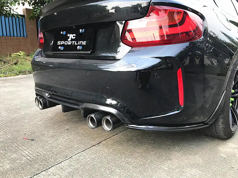 Rear Bumper Diffuser Spoiler Chin Fit For BMW M2 Coupe 2016-2020 Carbon Fiber
