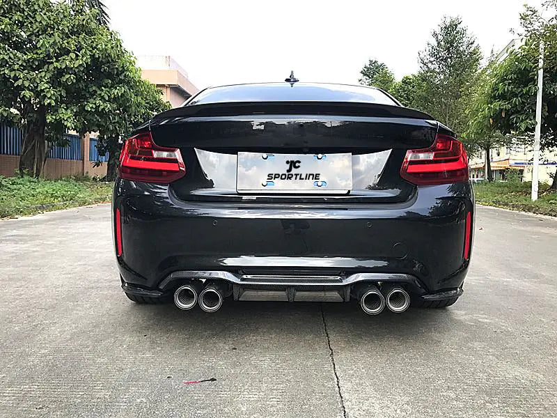 Rear Bumper Diffuser Spoiler Chin Fit For BMW M2 Coupe 2016-2020 Carbon Fiber