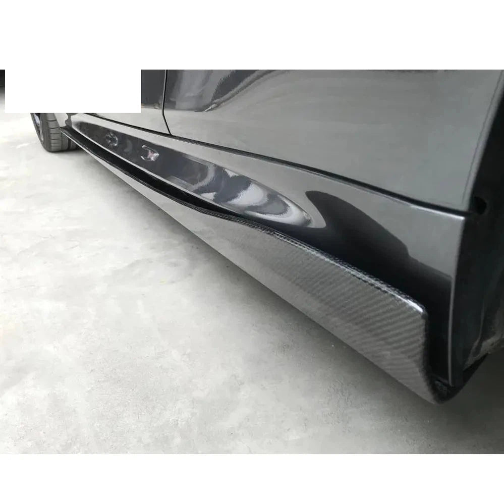 Carbon Fiber Side Skirts Extension Lip Spoiler Fit For BMW F82 F83 M4 2014-2019