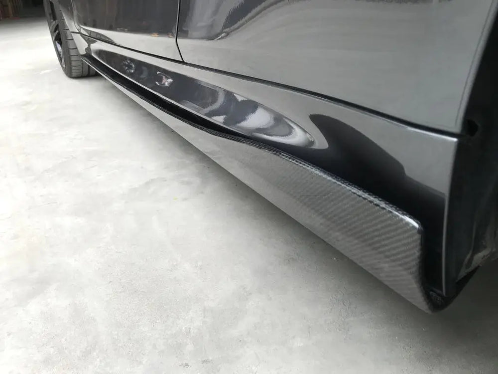 Carbon Fiber Side Skirts Extension Lip Spoiler Fit For BMW F82 F83 M4 2014-2019