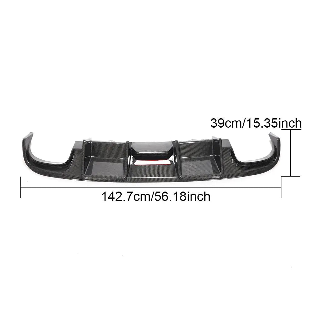 Carbon Fiber Rear Bumper Diffuser with LED light for Audi A4 S4 Base Sedan 4-Door 2008-2012
