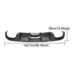 Carbon Fiber Rear Bumper Diffuser with LED light for Audi A4 S4 Base Sedan 4-Door 2008-2012
