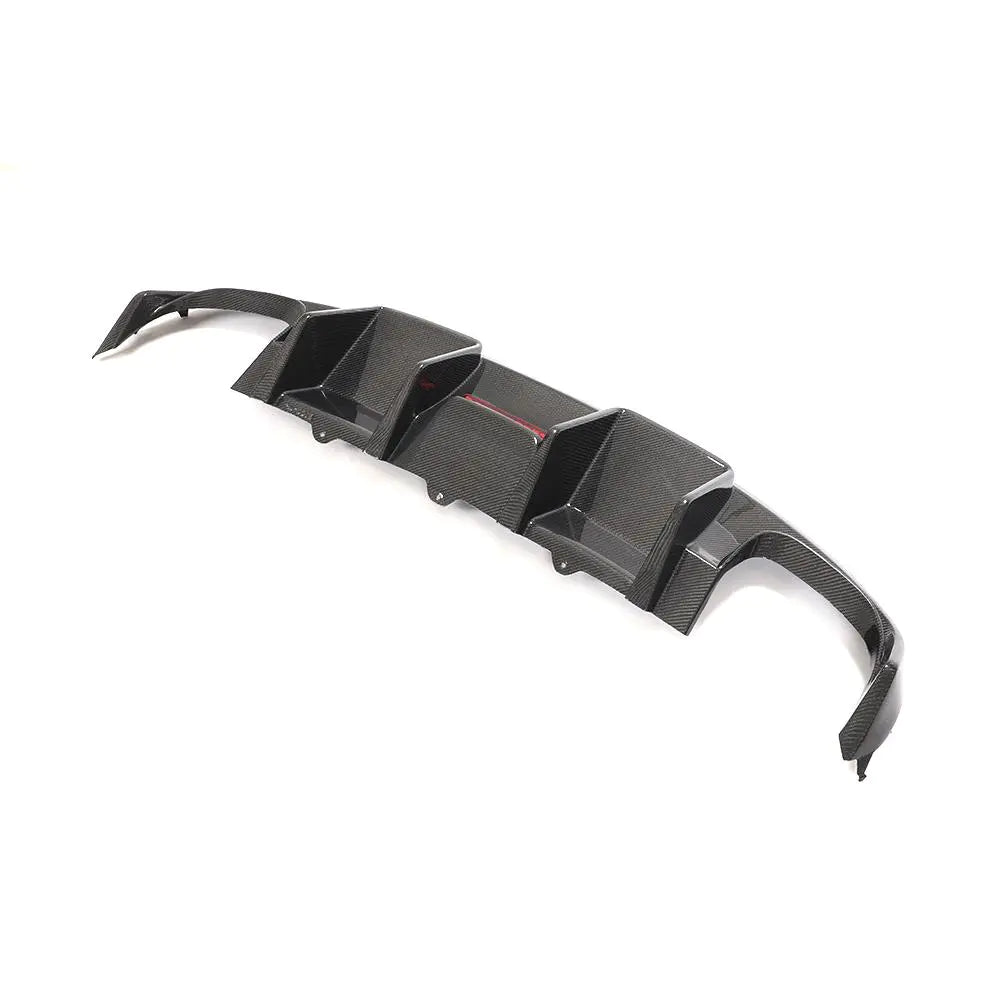 Carbon Fiber Rear Bumper Diffuser with LED light for Audi A4 S4 Base Sedan 4-Door 2008-2012