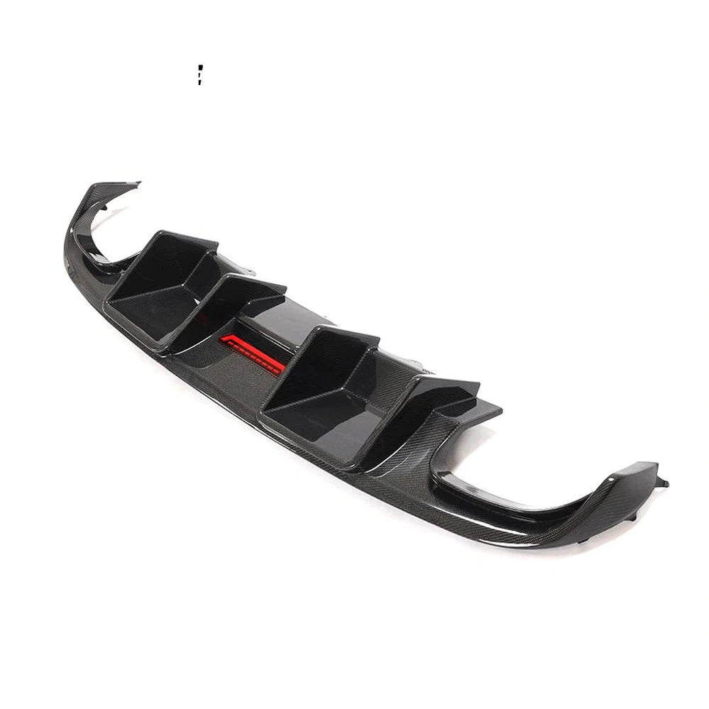 Carbon Fiber Rear Bumper Diffuser with LED light for Audi A4 S4 Base Sedan 4-Door 2008-2012